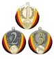 Preview: Medaljer med tyske flag i guld, sølv eller bronze. Diameter ca. 7 cm. Emblemstørrelse 2,5 cm.