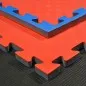Preview: Vendbar kampsportsmåtte Ternet rød/blå - 100 x 100 x 2,0 cm