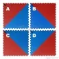 Preview: Taekwondo mat rood/blauwe achthoek
