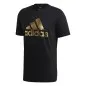 Preview: adidas T-Shirt schwarz mit Golddruck Vorderseite