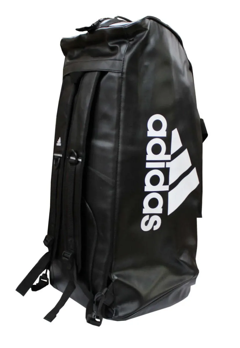 adidas sports bag - sports rucksack black/white imitation leather