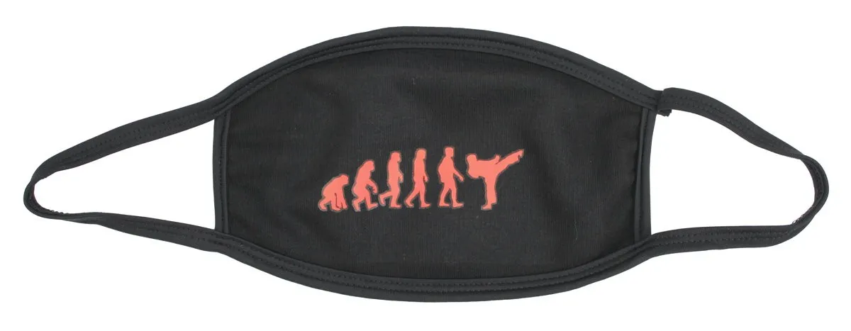 Mouth and nose mask cotton black Evolution Karate red
