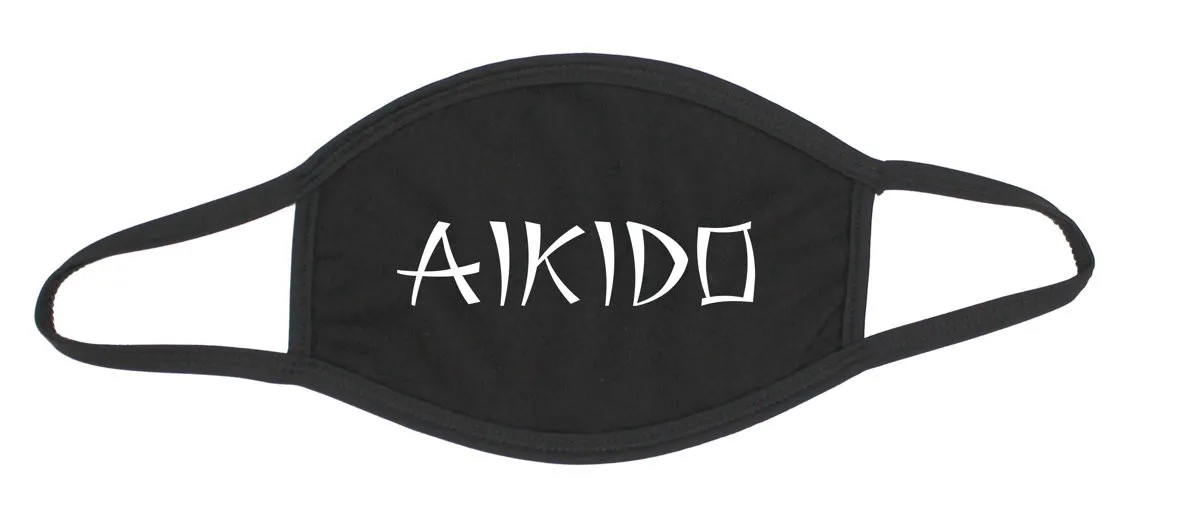 Mouth and nose mask cotton black Aikido