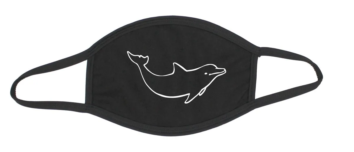 Mouth and nose mask cotton black dolphin