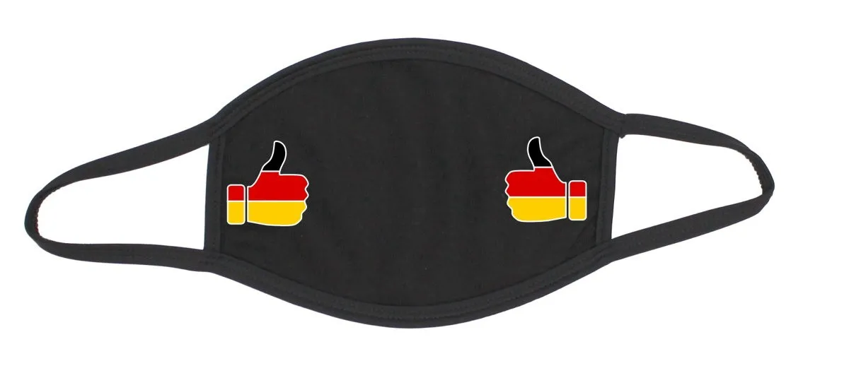 Gebitsbeschermer katoen zwart met duim omhoog Duitsland
