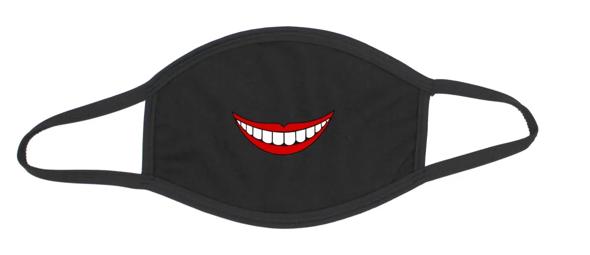 Mouthguard cotton black with laughing mouth