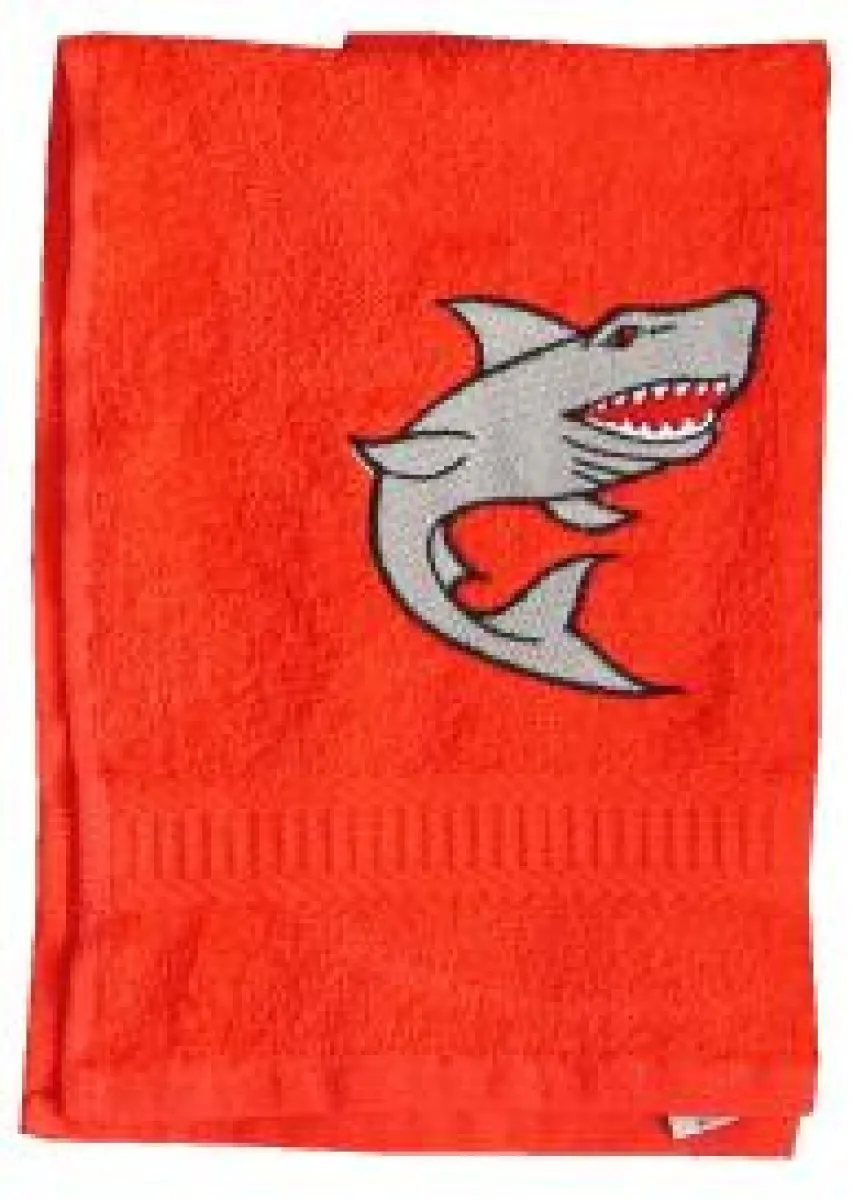 Shower and hand towels with "Shark" motif
