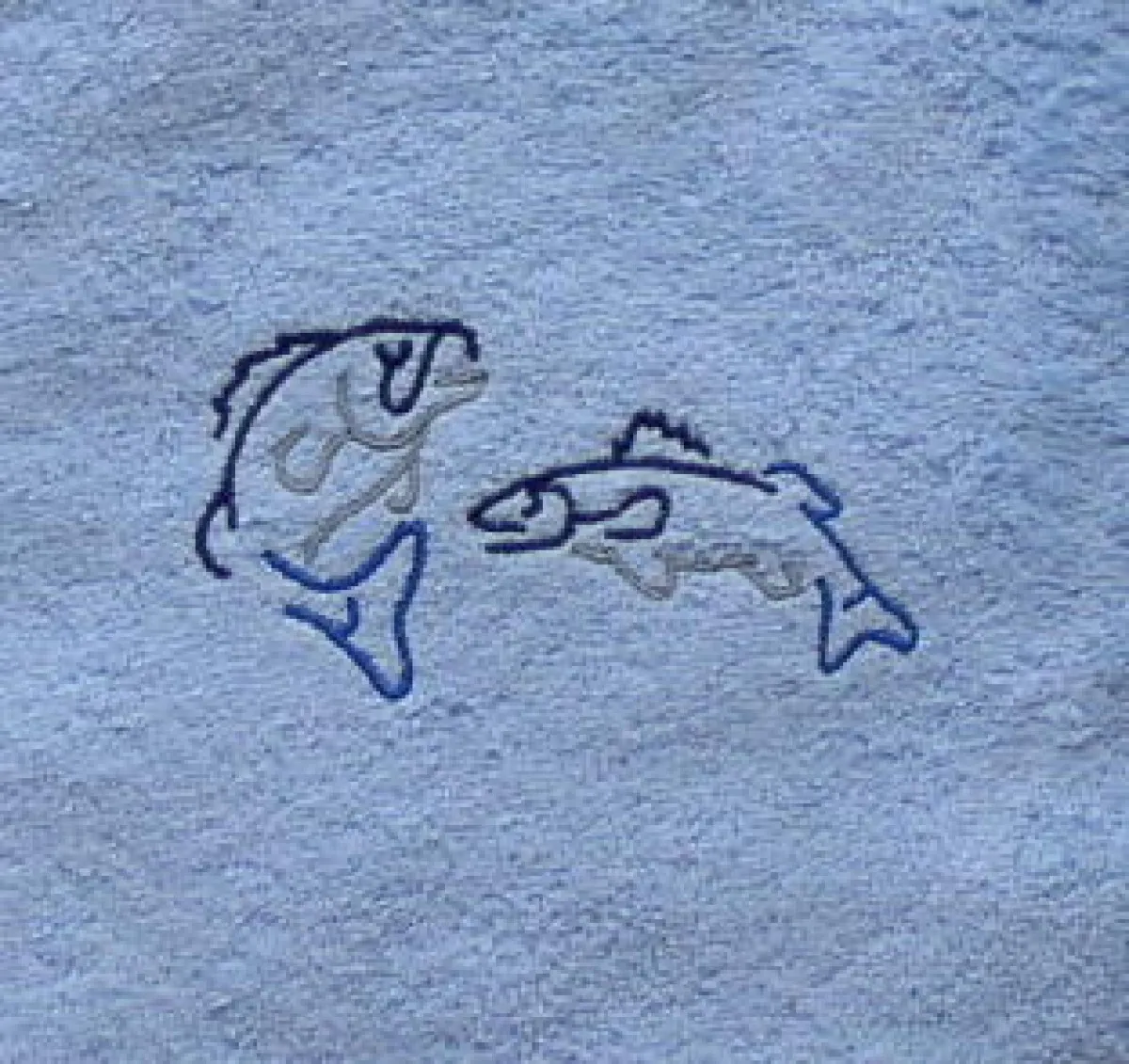 Shower and hand towels with "Fish" motif