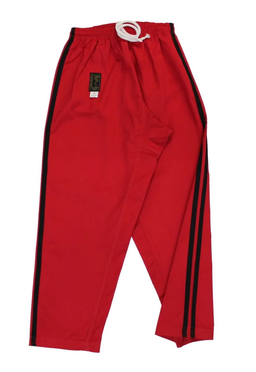 Arnishose pantalón universal de artes marciales de color rojo con rayas negras