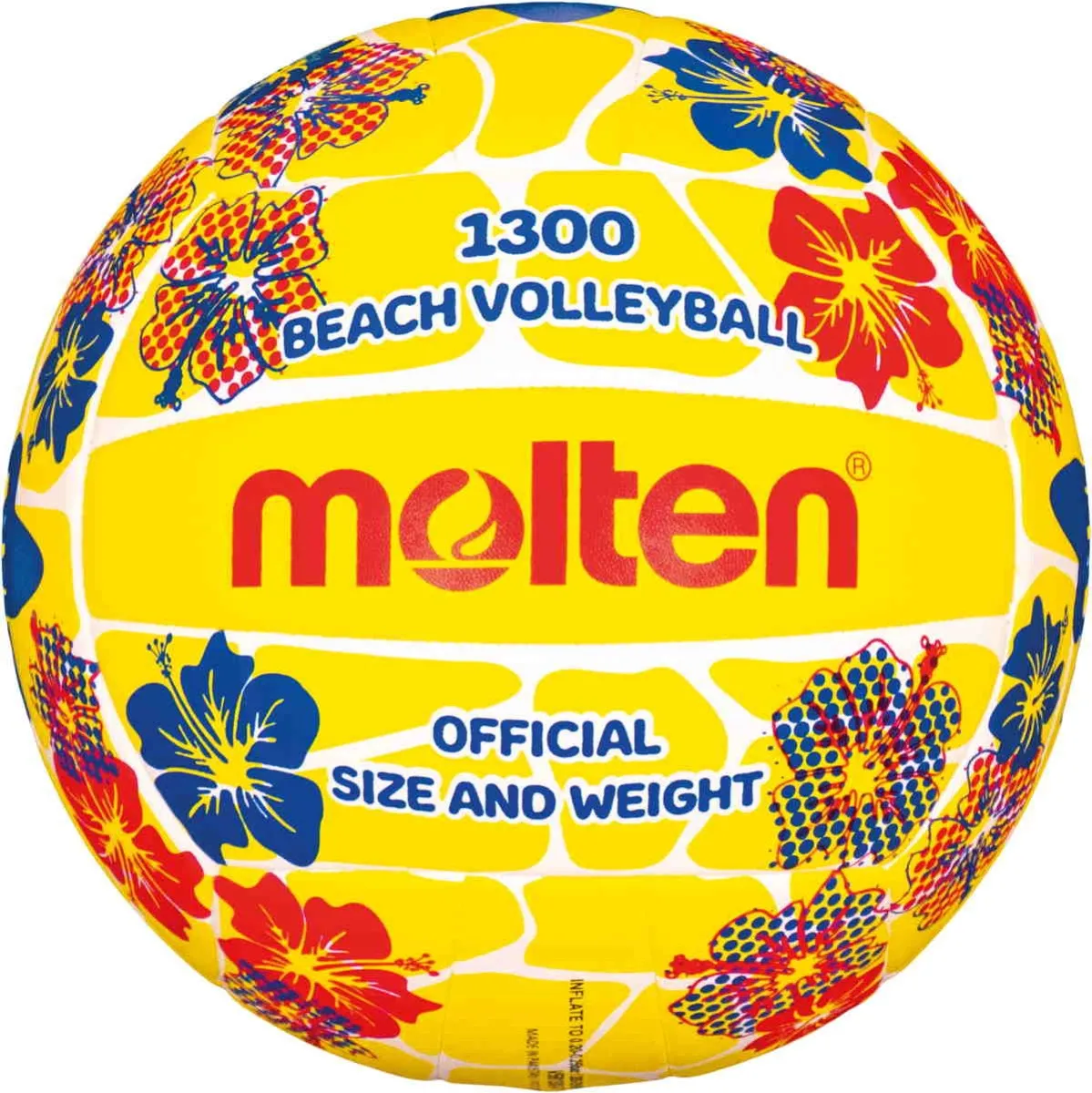 Beachvolleybold gul med blomsterdesign
