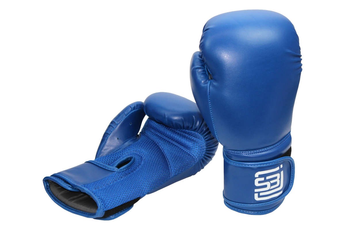 blau Kunstleder Boxhandschuhe mit Klettverschluss