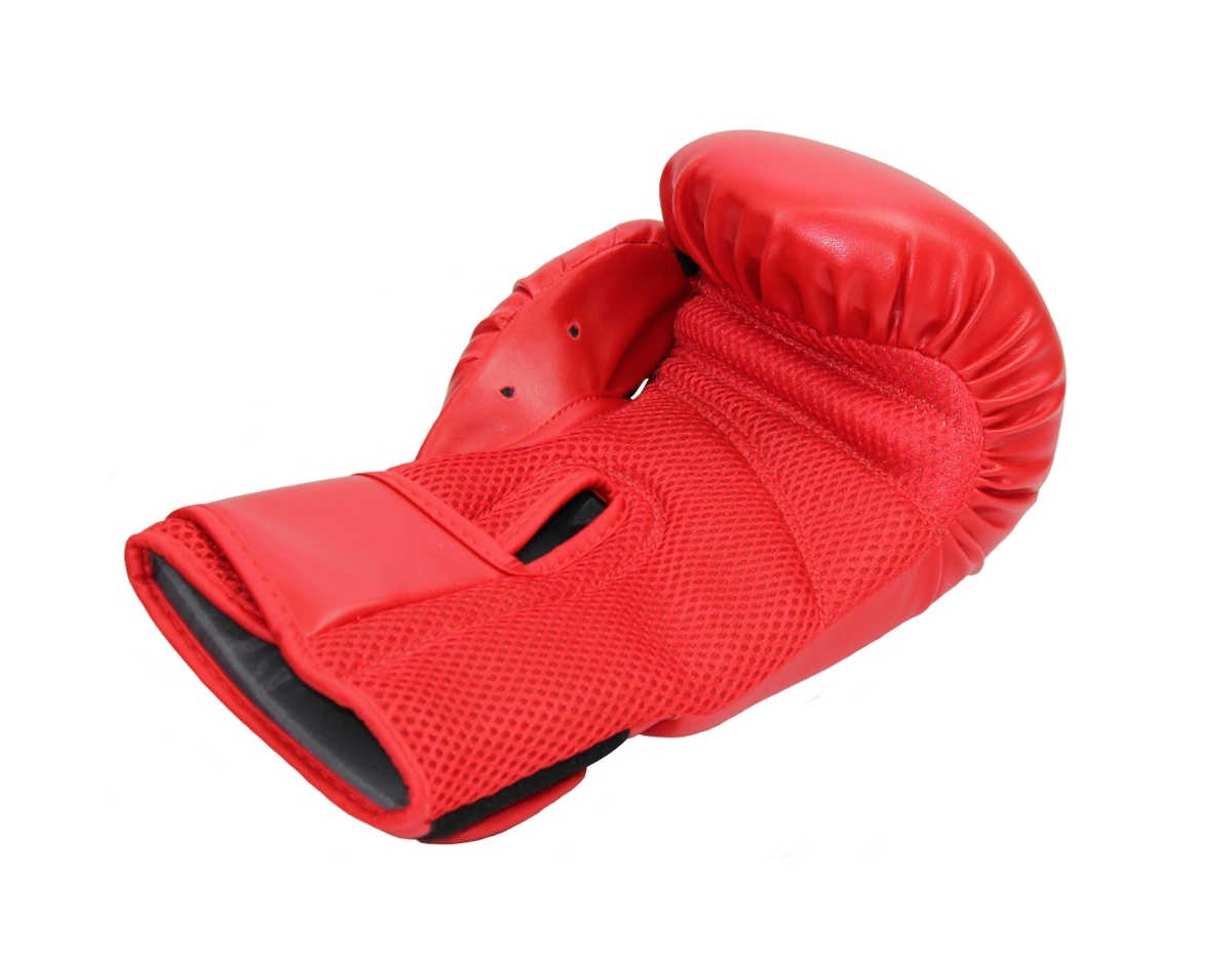 Boxhandschuhe rot mit für Kunstleder und Kinder Jugendliche Klettverschluss