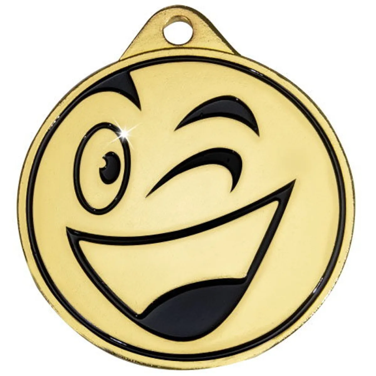 Happy Smiley medaille, diameter 45 mm, goud