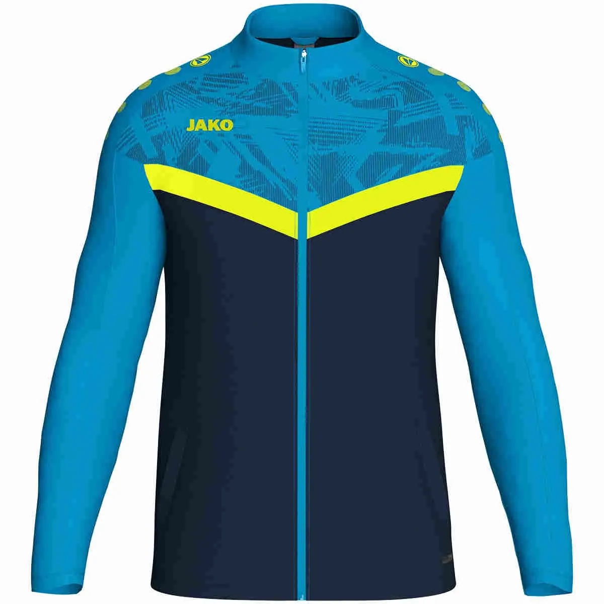 JAKO polyester jacket Iconic navy/JAKO blue/neon yellow