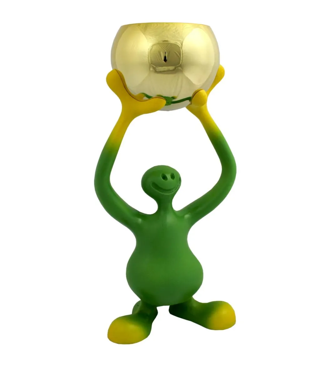 Eksklusiv Bibo-trofæfigur i grøn og gul