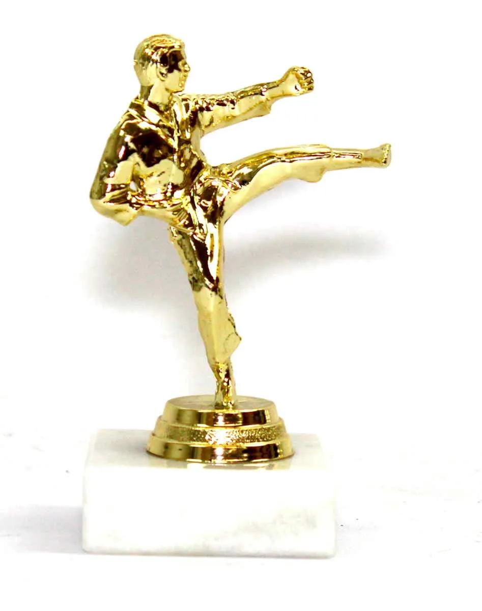 Trofæfigur Karate Taekwondo Kick 12 cm guld