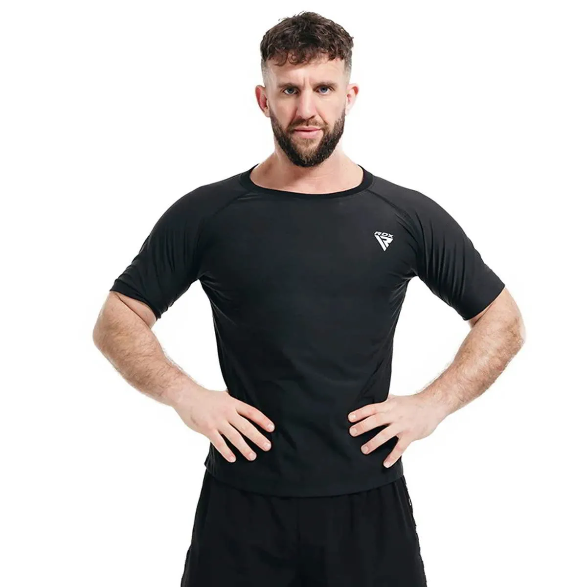 Zweetshirt korte mouw zwart RDX sauna shirt