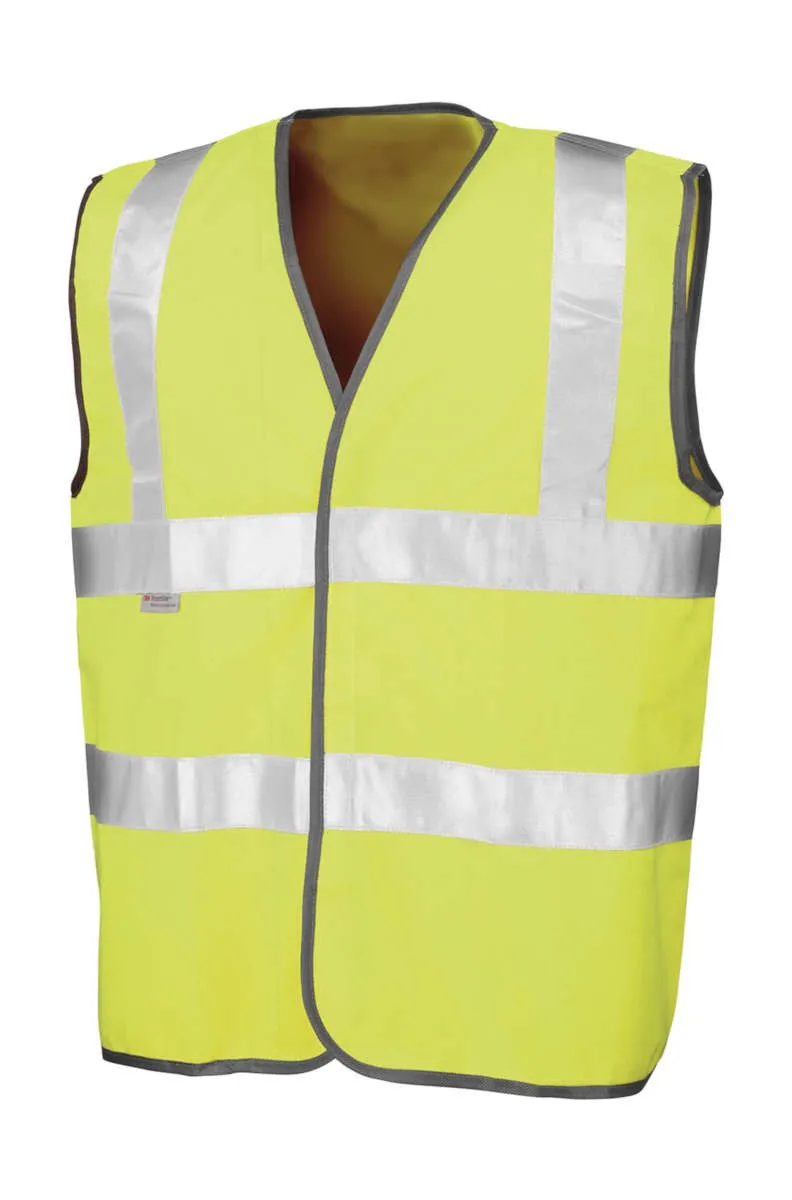 Safety waistcoat yellow fluorescent front