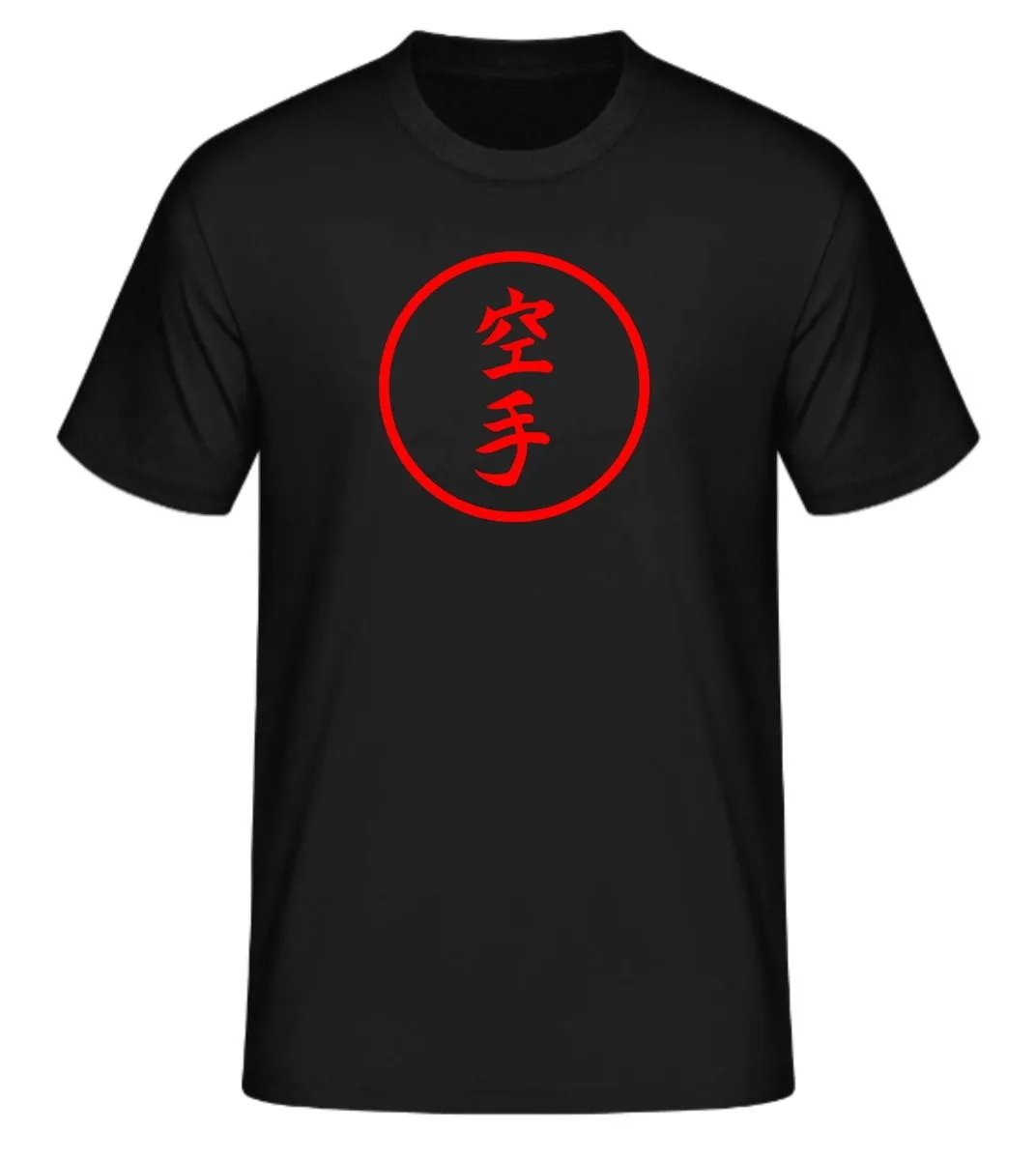 T-shirt zwarte karate cirkel met japanse karakters