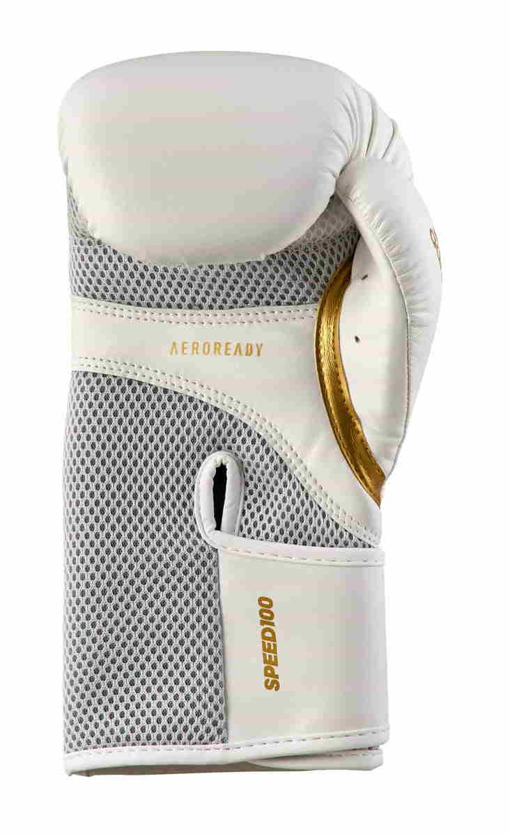 adidas Speed 100 weiß/gold Boxhandschuhe
