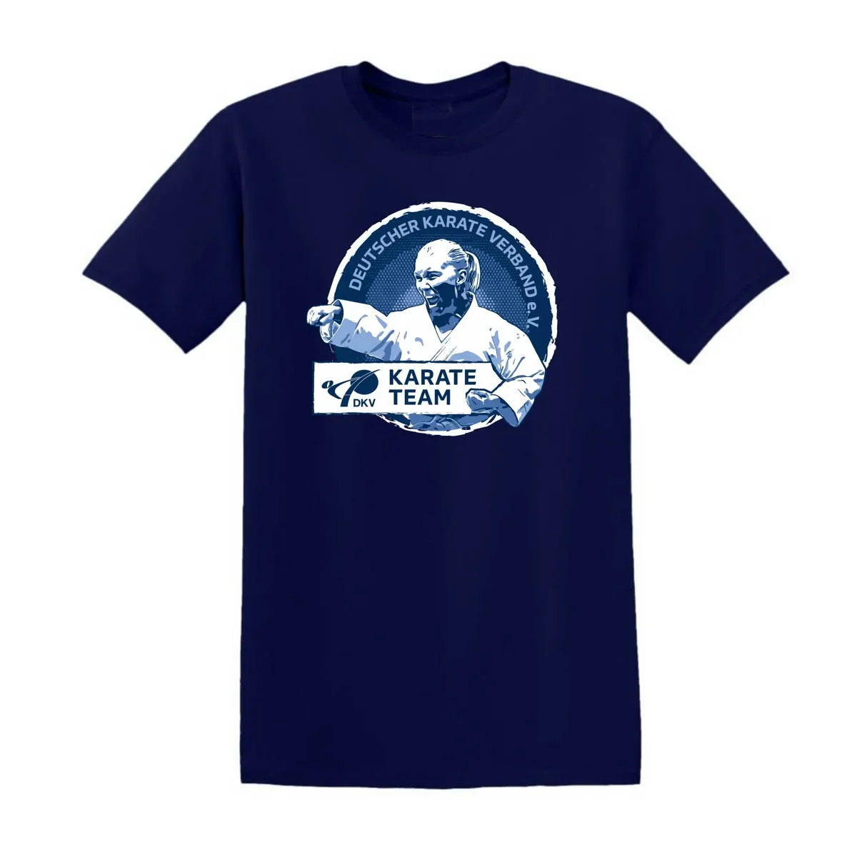T-shirt Karate Team stort logo mørkeblå