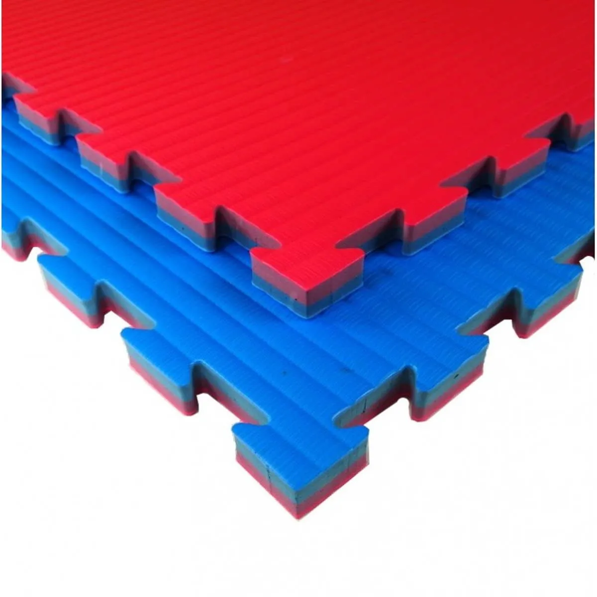 Tatami vechtsportmat TJ25X blauw/rood 100 cm x 100 cm x 2,5 cm