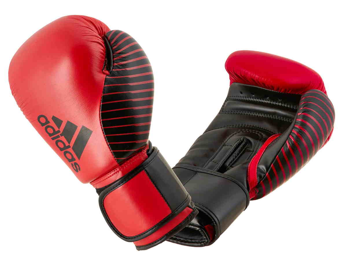adidas Boxhandschuhe 10 Leder rot|schwarz Competition OZ