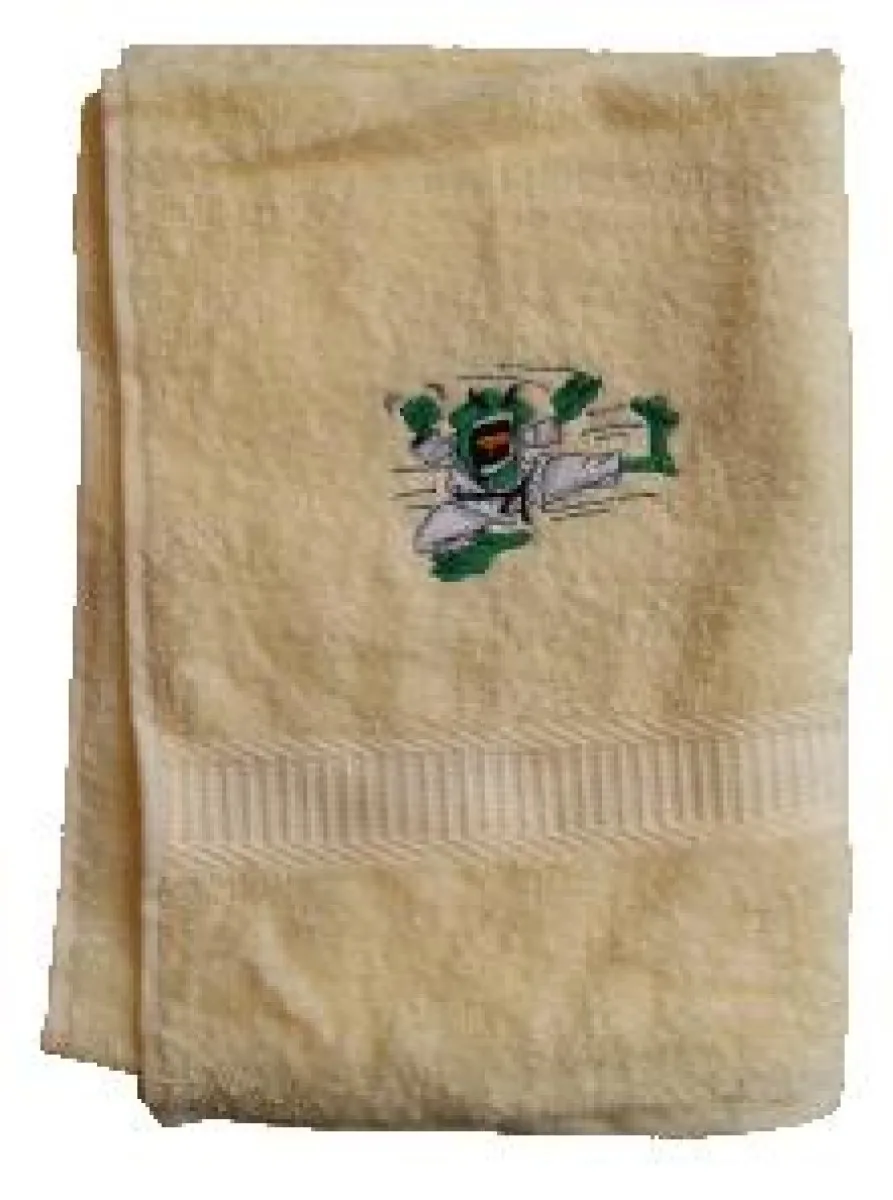Shower and hand towels with "Frog" motif