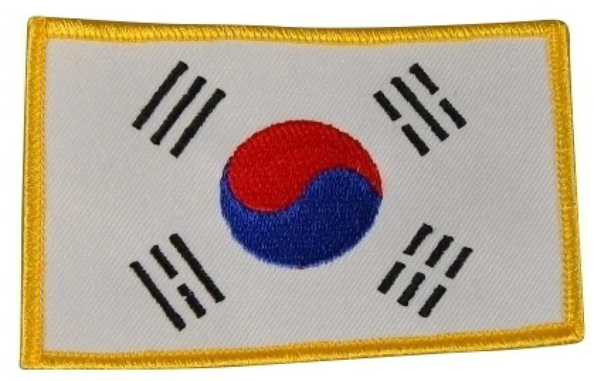 Borduurwerk badge Korea vlag
