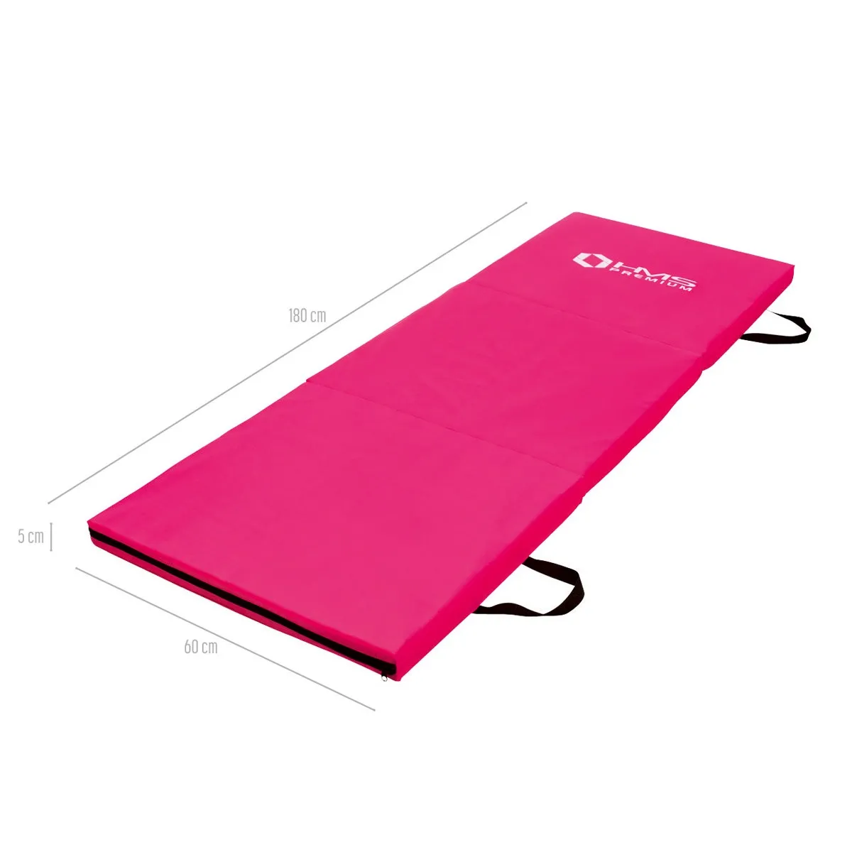 Foldable gymnastics mat pink 180x60 cm