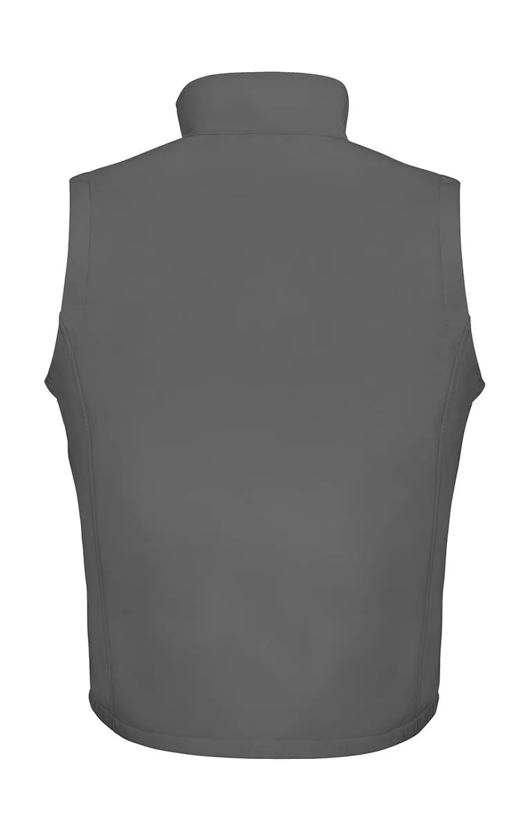 Men s softshell bodywarmer grey/black printable