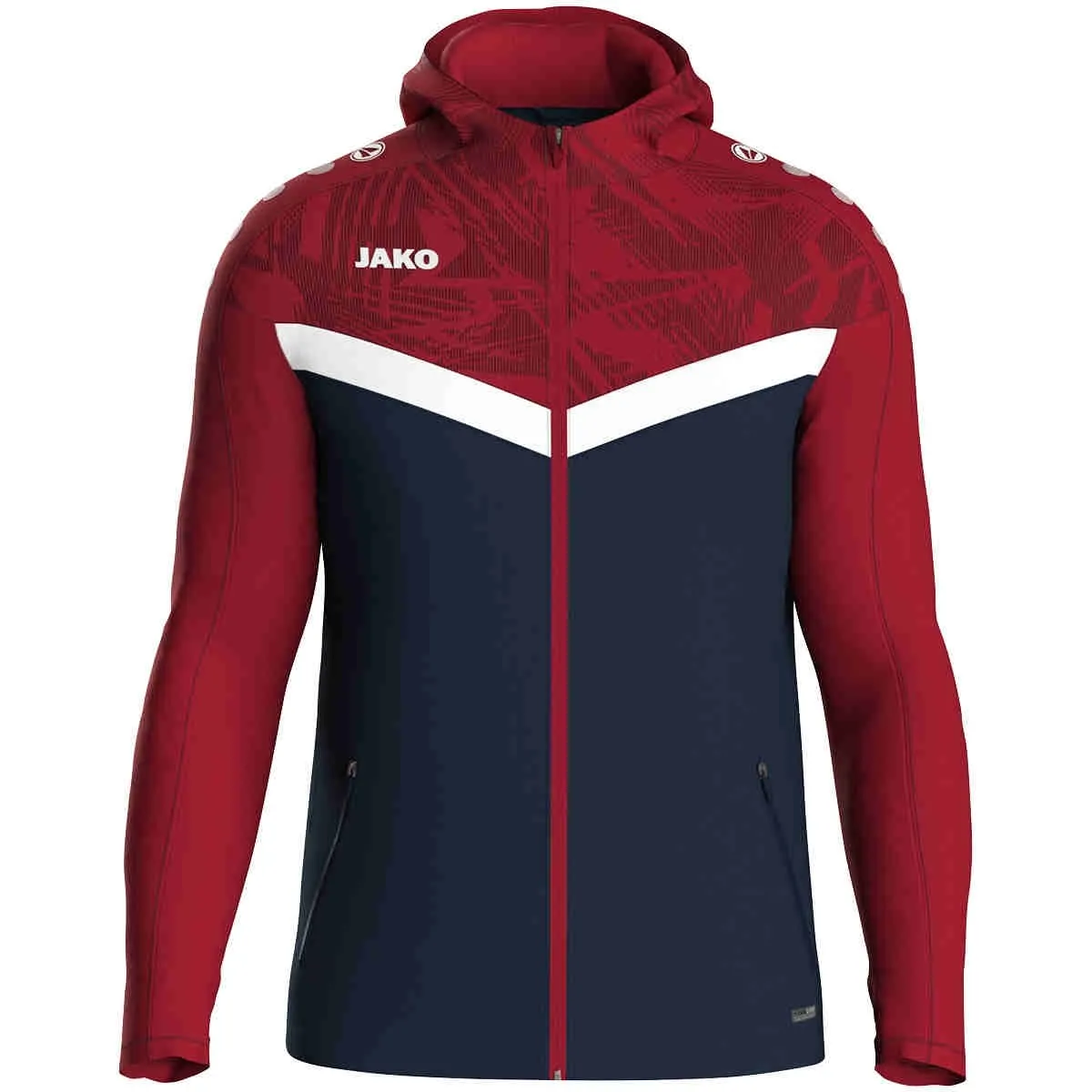 JAKO hooded jacket Iconic navy/chilli red