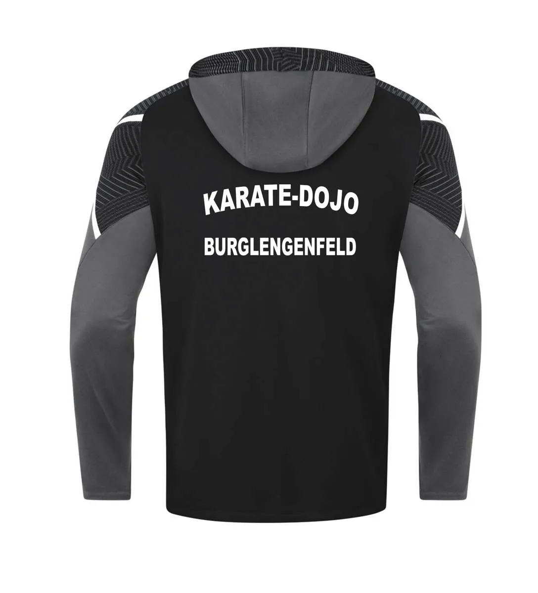 Hooded jacket black with print Karate Dojo Burglengenfeld