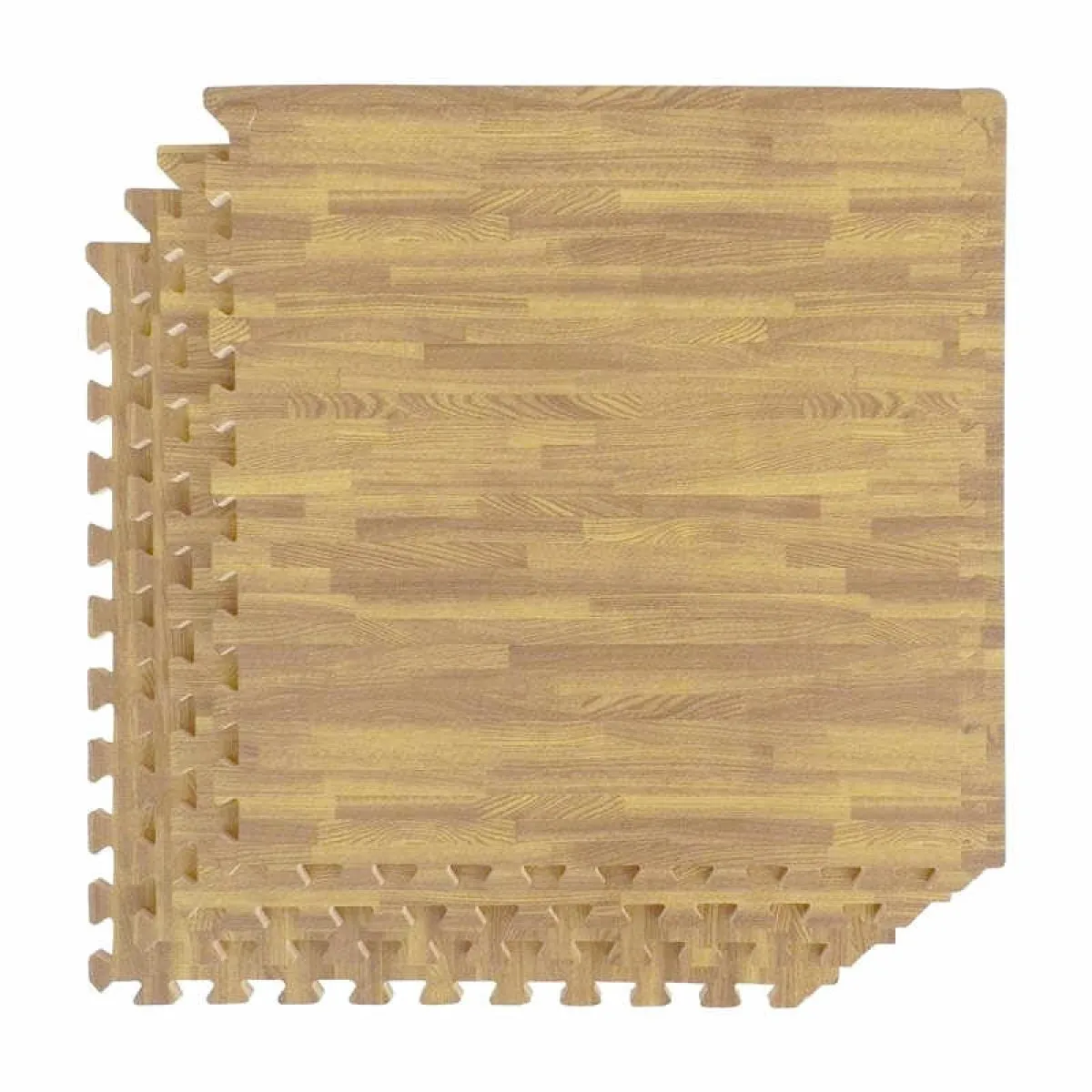 Jeu de tapis imitation bois 4 pièces marron clair 60 x 60 x 1,2 cm