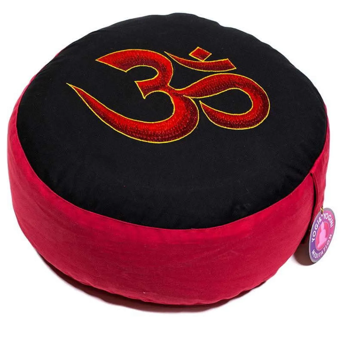 Coussin de meditation | Coussin de yoga 33x17 cm OHM noir-rouge