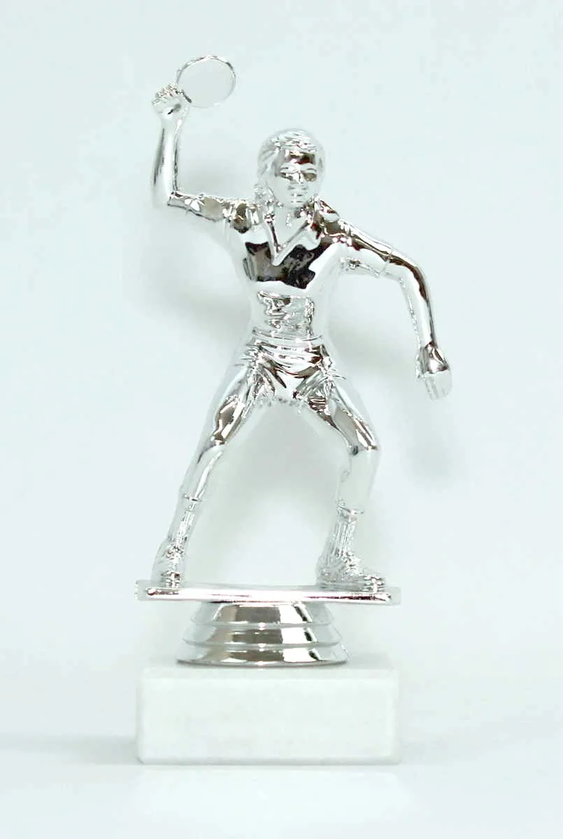 Bekerstandaard tafeltennis dames 14 cm zilver