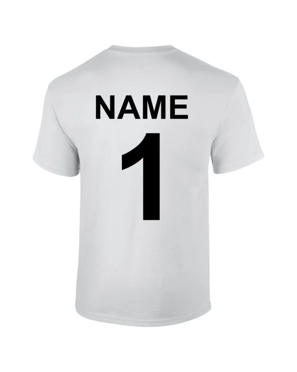 Camiseta con el número de la camiseta y el nombre