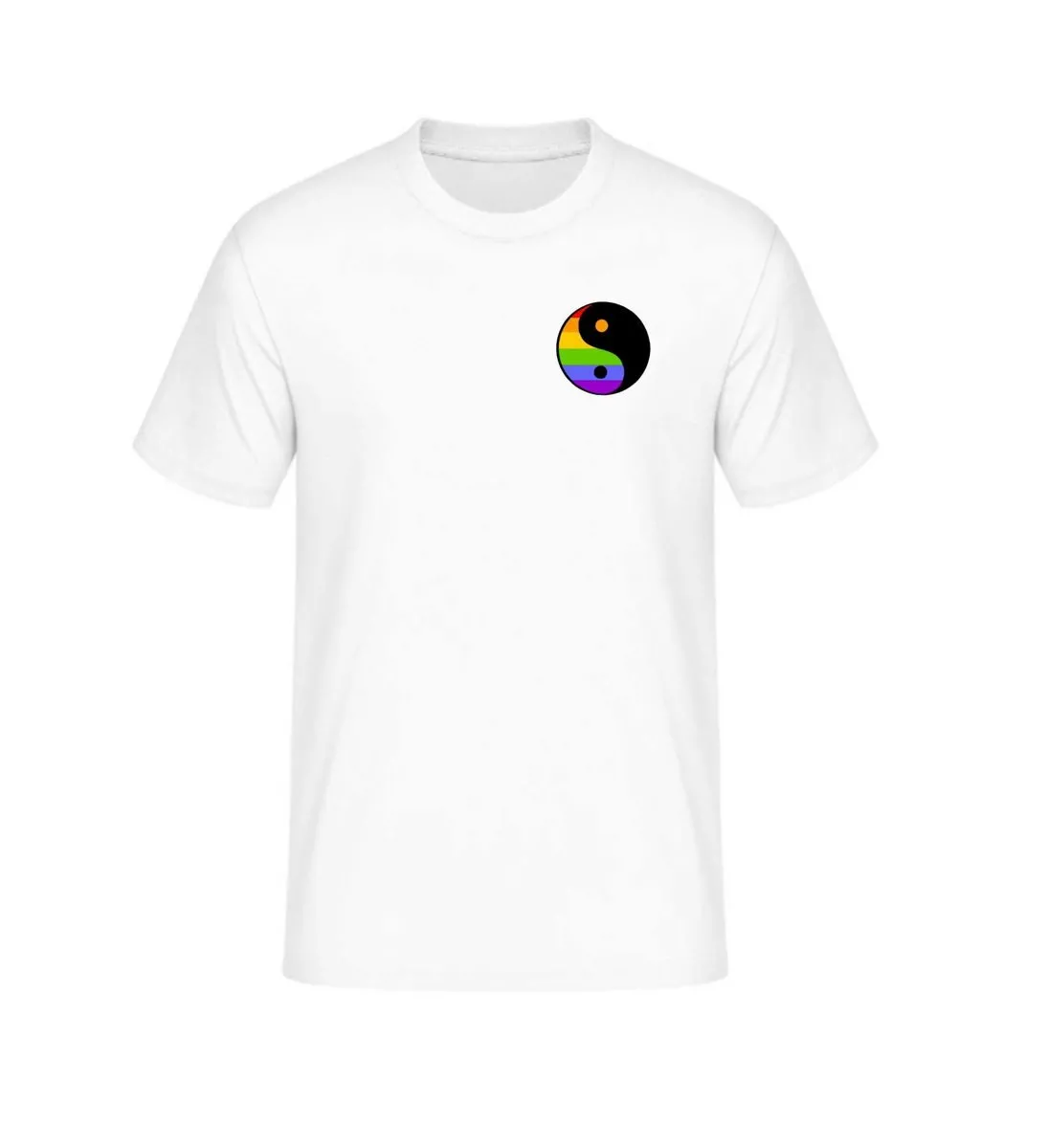 T-shirt Ying Yang regenboog wit | Pride