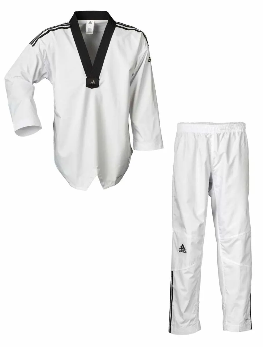 Taekwondo Dobok adidas Fighter med striber på siden