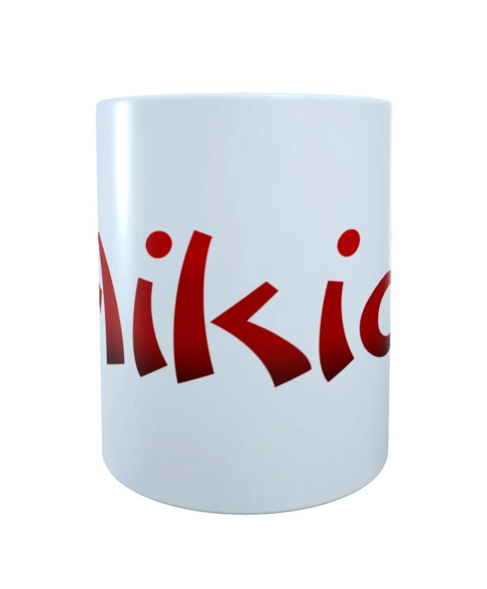 Tasse blanche imprimée avec texte Aikido