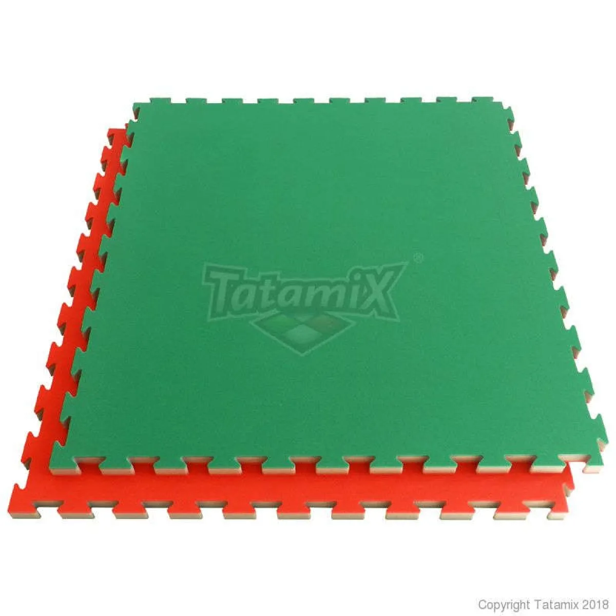 Tapis pour enfants Tatami J30S rouge/gris/vert 100 cm x 100 cm x 3 cm