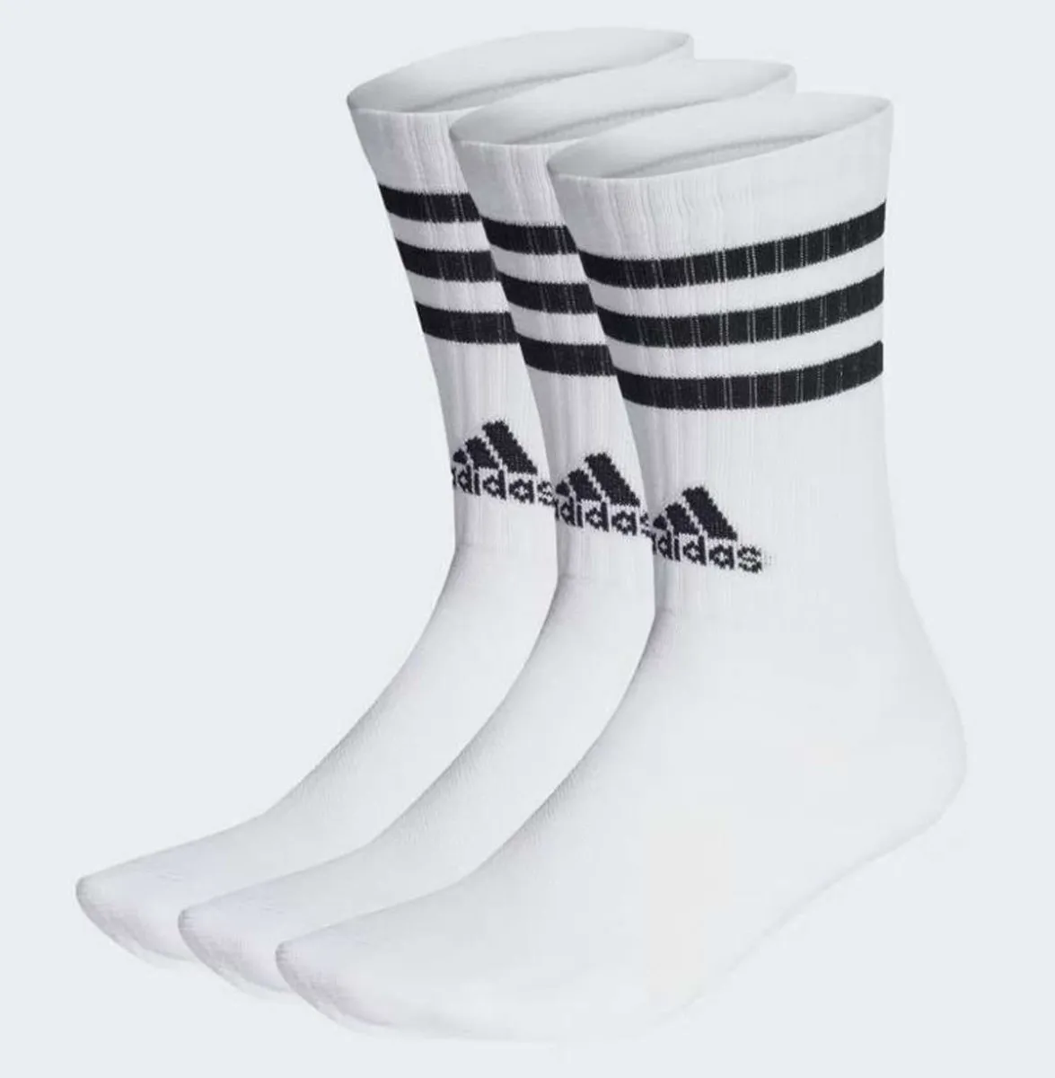 Chaussettes adidas tige haute 3 bandes blanches