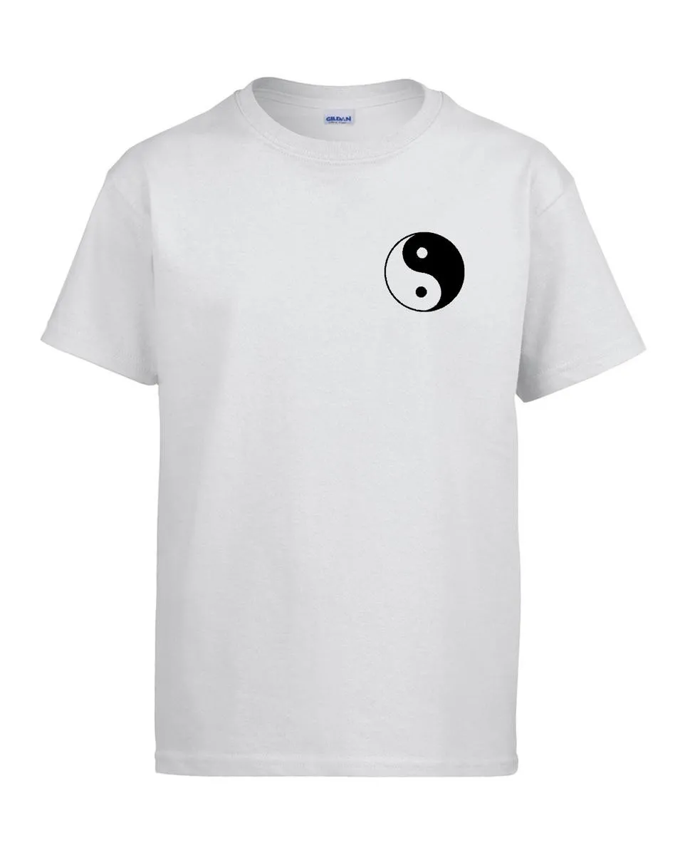 T-shirt Ying Yang wit - Tai Chi logo op borst