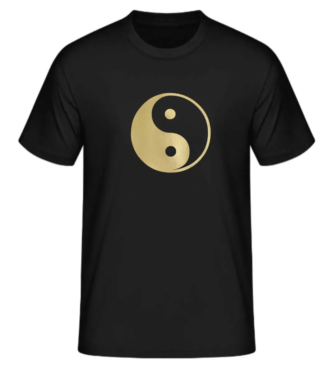 T-shirt Ying Yang - Tai Chi med stort brysttryk | Yin Yang-symbol guld