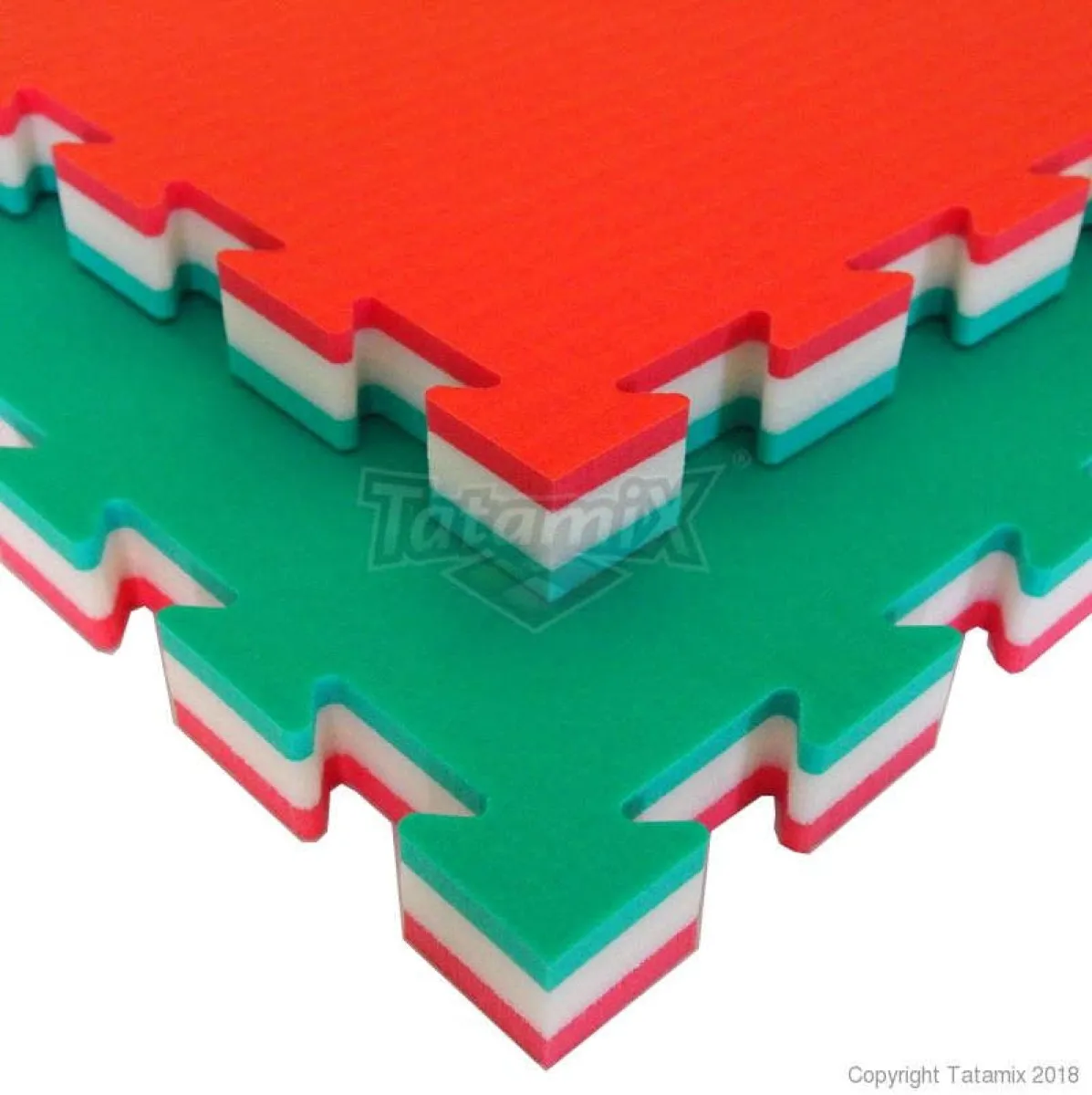 Tatami J40L mat rood/wit/groen 100 cm x 100 cm x 4 cm