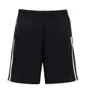 Cooltex sports shorts black with white stripes from the front