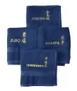 Terry cloth dark blue embroidered with judo in gold