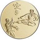 gyldent karate-emblem