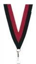 Medaljebånd rødt og sort 11 mm bredt