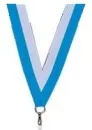 Medaljebånd hvid/lyseblå